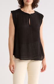 ELIE ELIE TAHARI Cap Sleeve Shirred Top