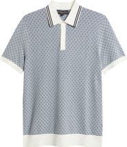 Brooks Brothers Geometric Textured Cotton Polo Sweater