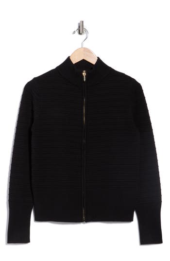 By Design Mason Full Zip Sweater In Black