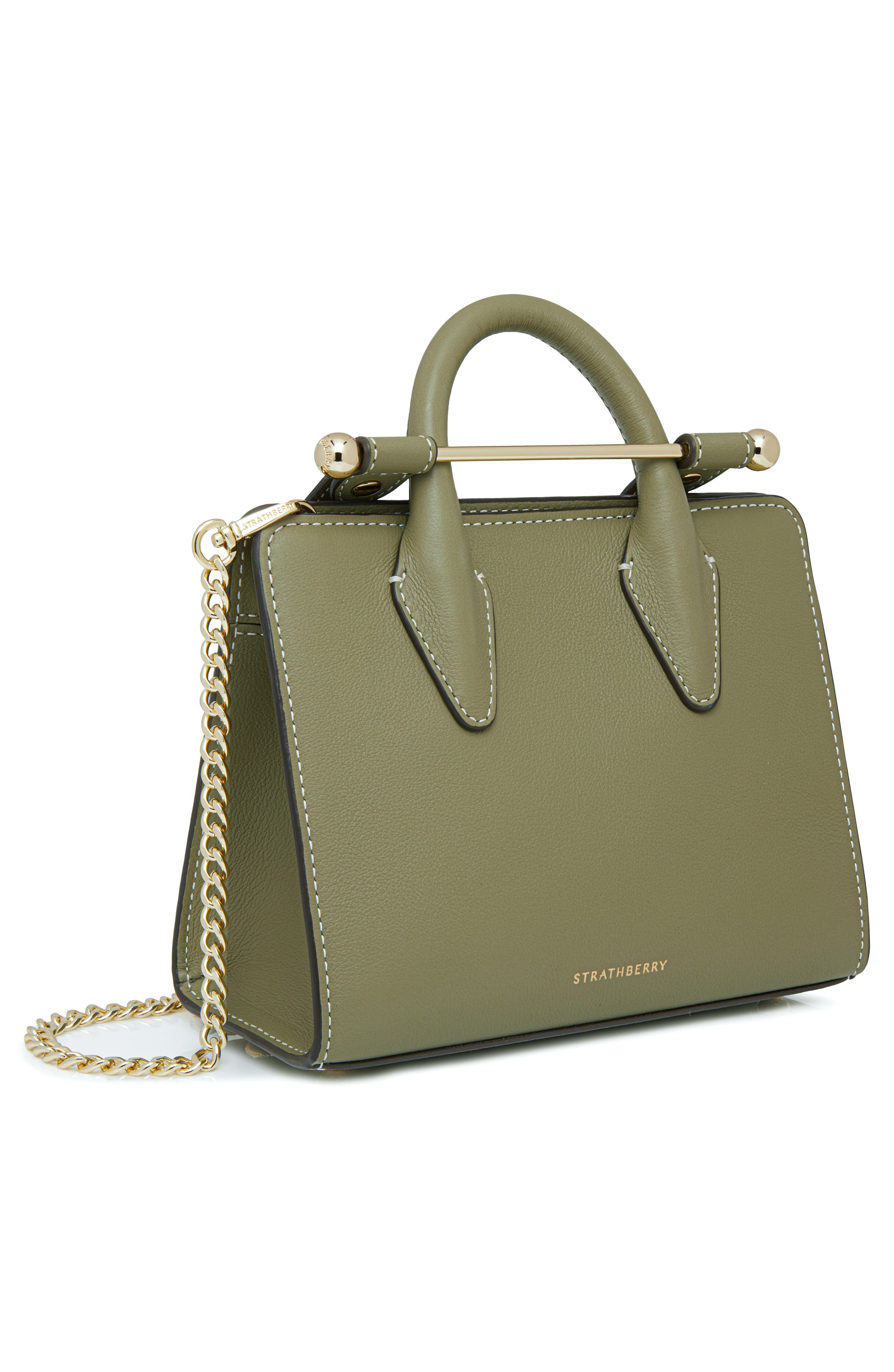 Strathberry Nano Leather Tote, Alternate, color, Pistachio
