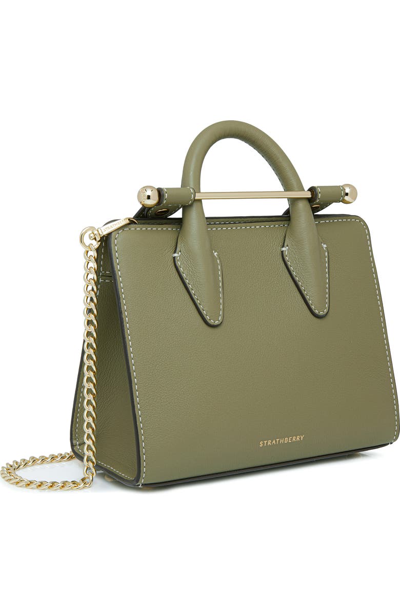 Strathberry Nano Leather Tote, Alternate, color, Pistachio