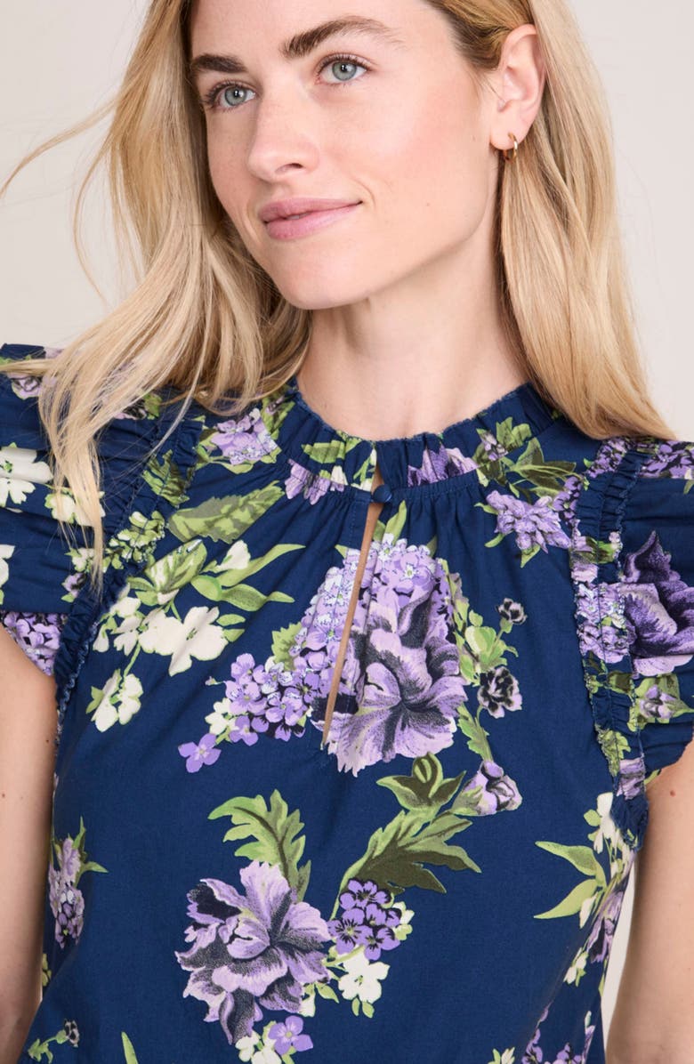 vineyard vines Floral Print Tiered Ruffle Minidress, Alternate, color,