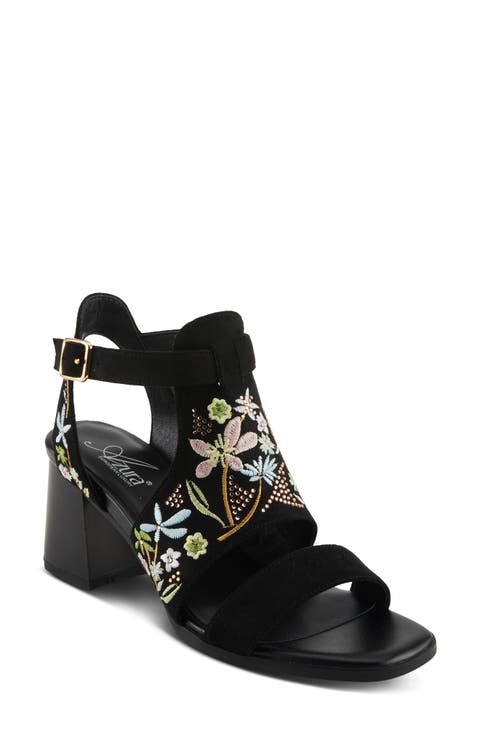 Romantic Floral Embroidered Sandal (Women)