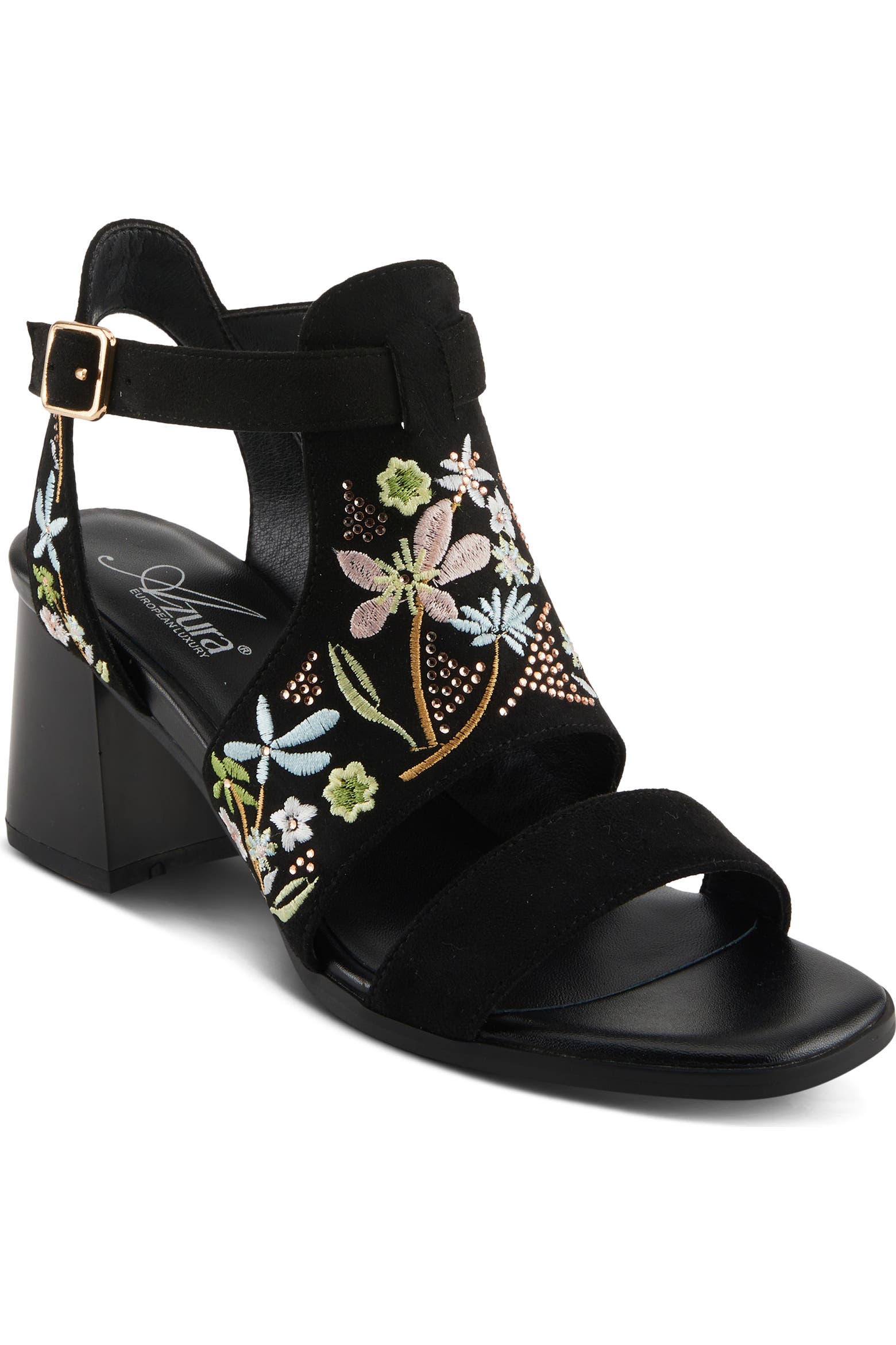 Spring Step Amara Sandals AZURA BY SPRING STEP Romantic Floral Embroidered Sandal (Women) | Nordstrom