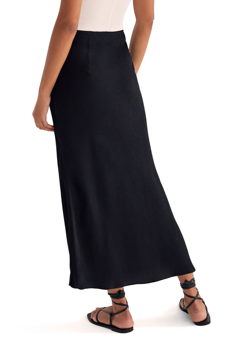 The Favorite Satin Skirt, Alternate, color, BLACK
