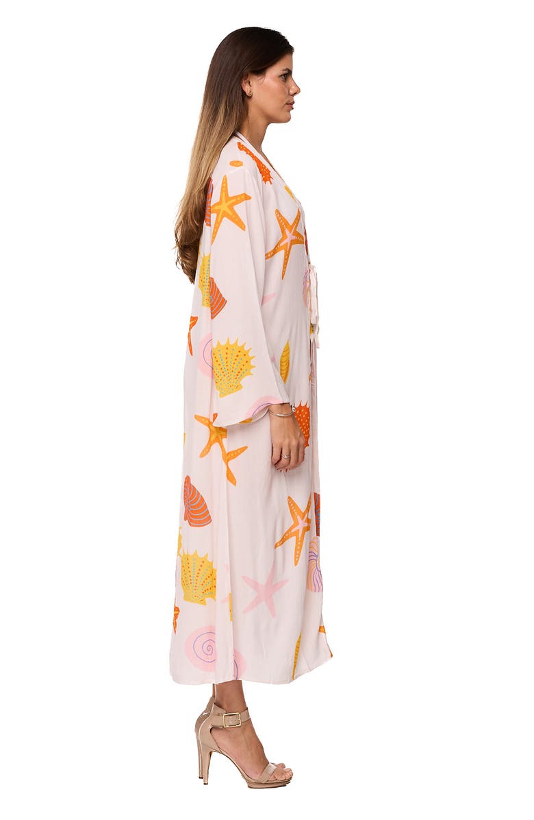 RANEES Longline Cover-Up Duster, Alternate, color, Coral
