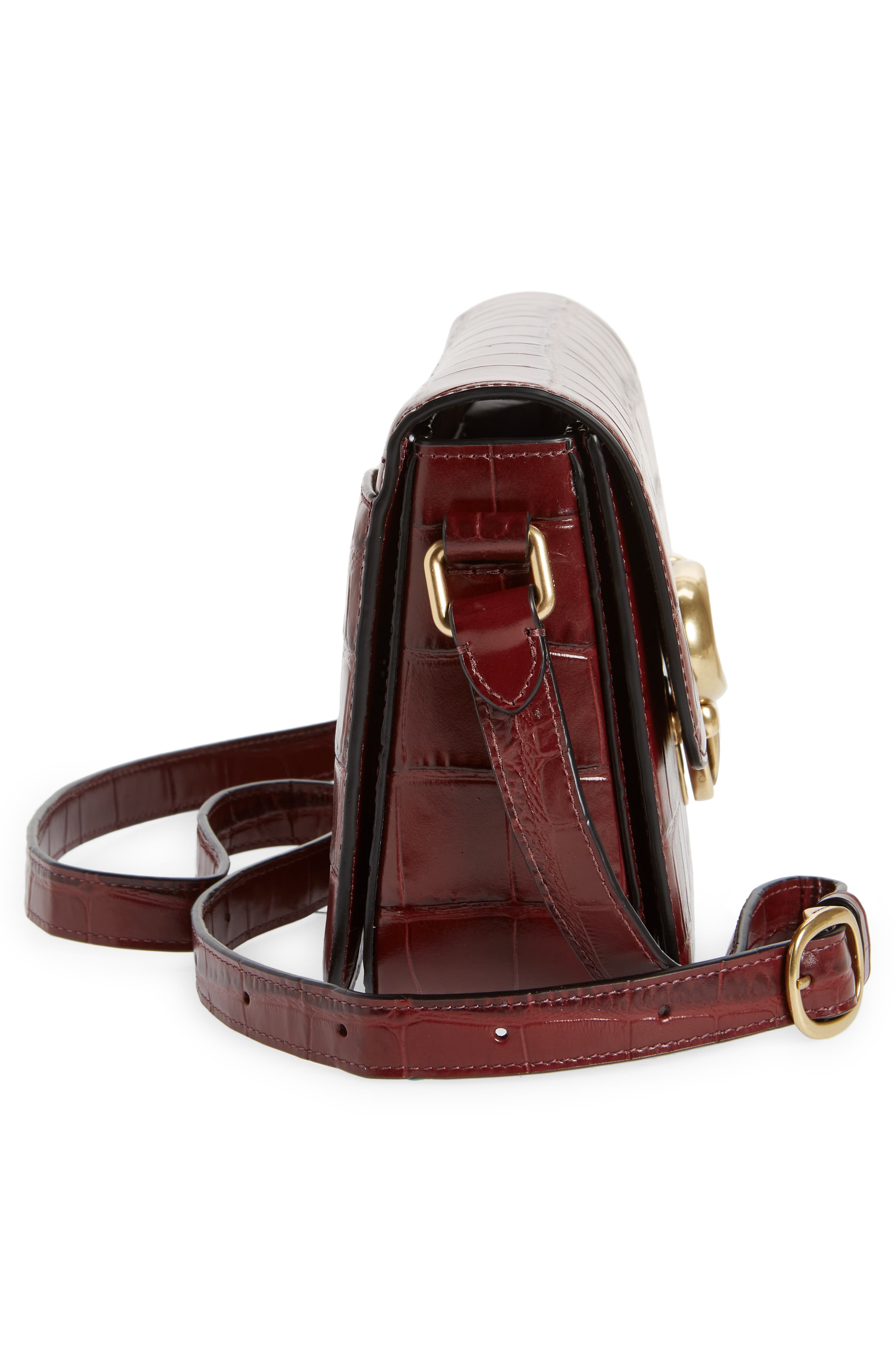 COACH Studio Croc Embossed Leather Shoulder Bag, Alternate, color, 