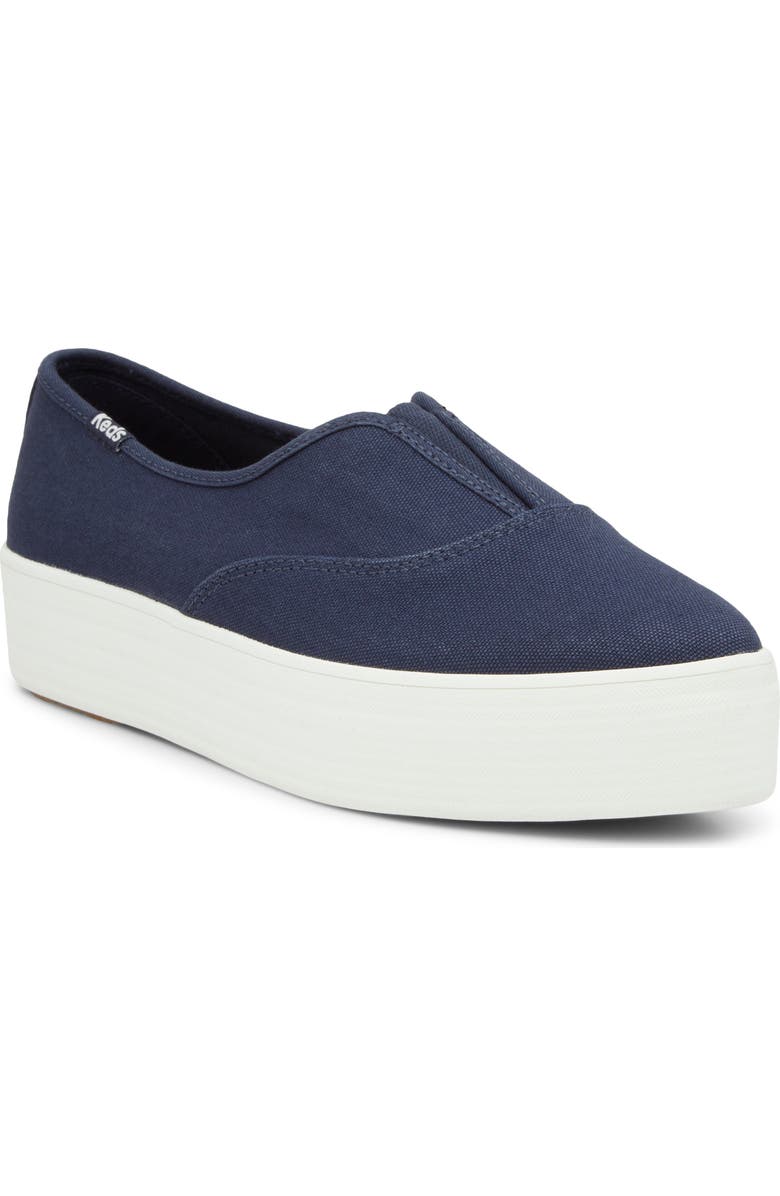 Keds<sup>®</sup> Point Platform Slip-On Sneaker, Main, color, Navy Canvas