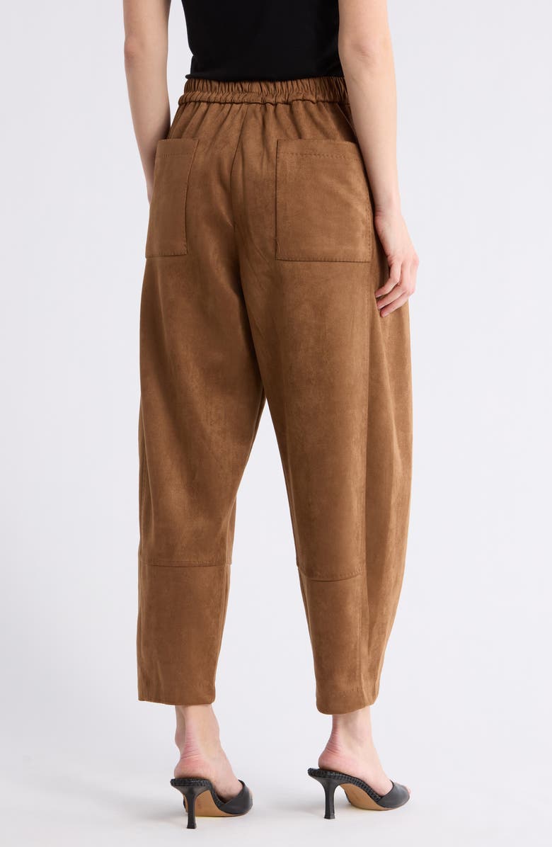 MAX STUDIO Faux Suede Barrel Pants, Alternate, color, Vicuna-Vicuna