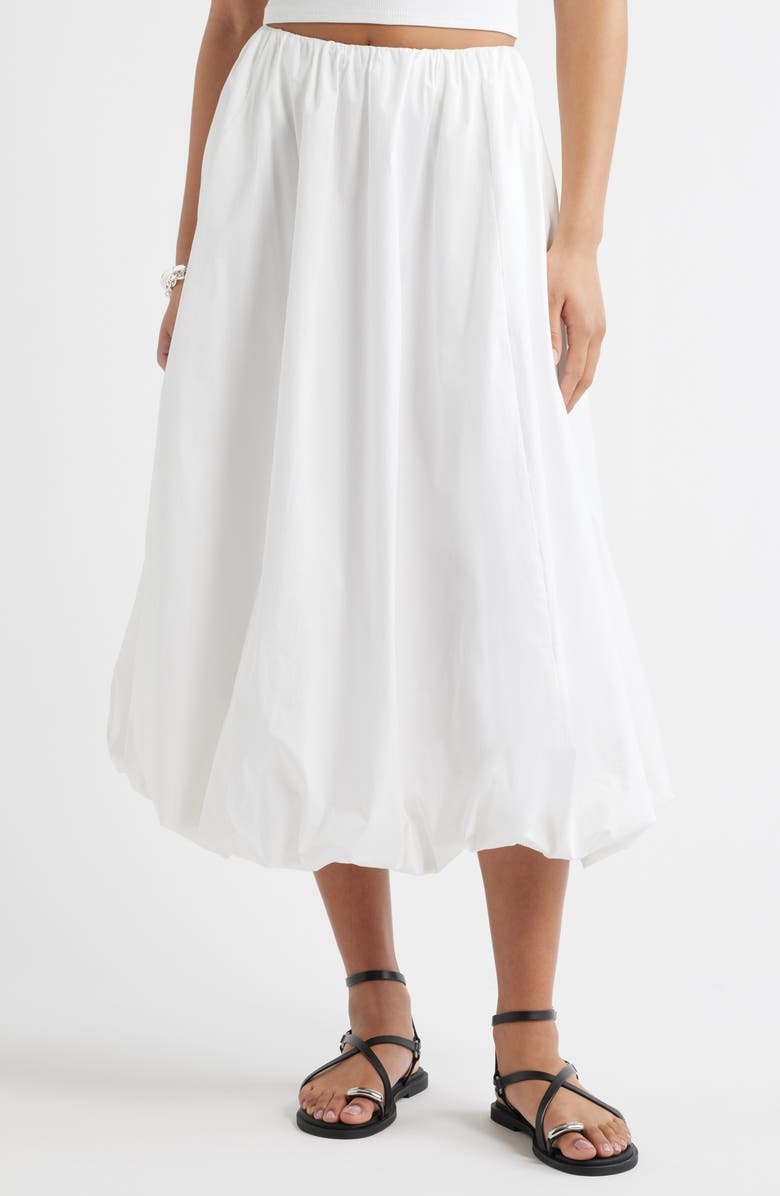Open Edit Bubble Midi Skirt, Main, color, White