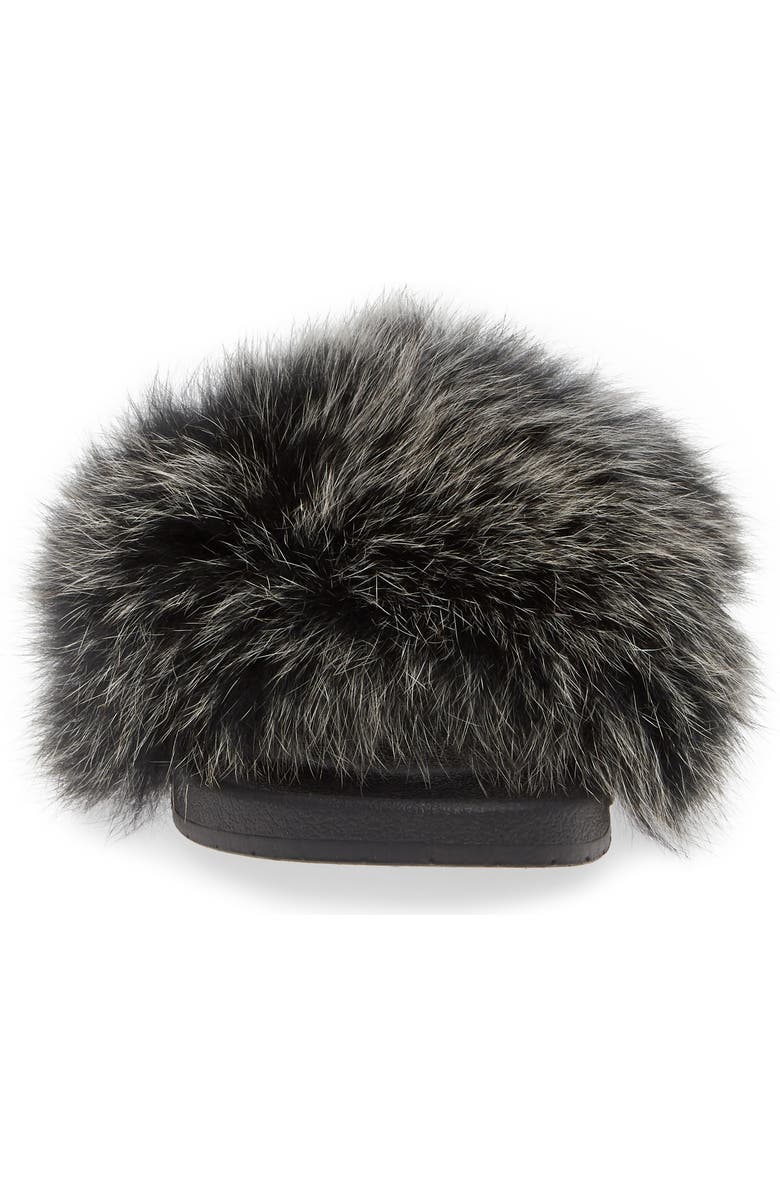 patricia green Foxy Genuine Fox Fur Slipper, Alternate, color,