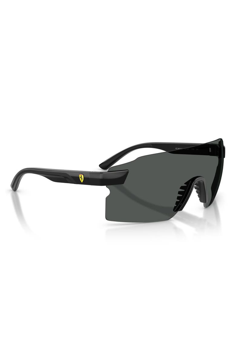 Scuderia Ferrari 133mm Oversize Rectangular Sunglasses, Alternate, color, Shiny Black / Polar Dark Grey