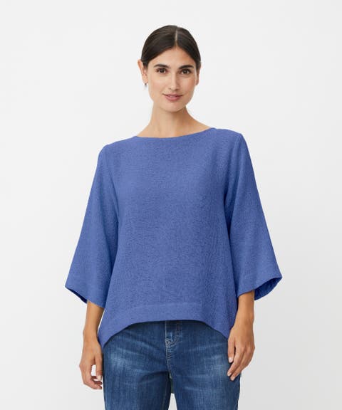 Dovinia 3/4 Sleeve Round Neck Blouse