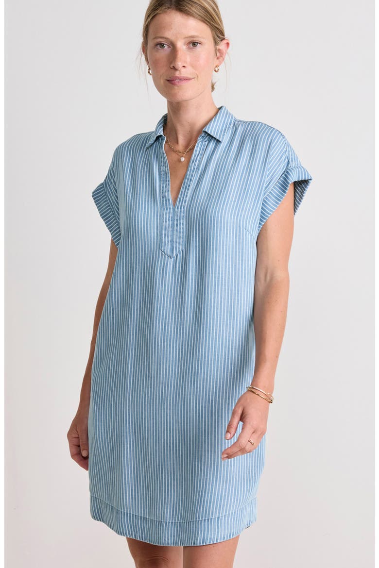 Margo Pinstripe Shirtdress, Alternate, color, CHAMBRAY/ WHITE CAP