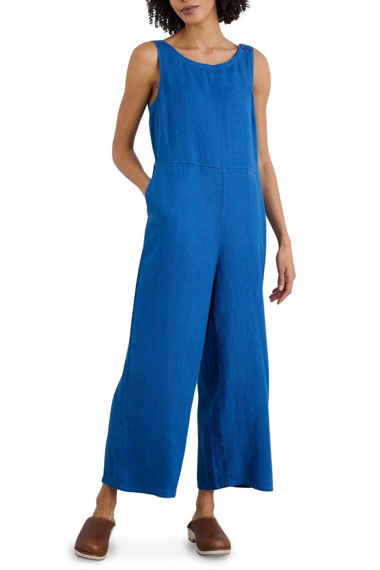 Salt Airy Crop Wide Leg Linen Jumpsuit, Main, color, CARGO