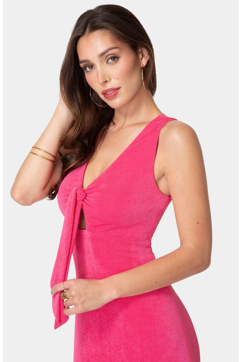 Tie Cutout Sleeveless Maxi Dress, Alternate, color, FUCHSIA