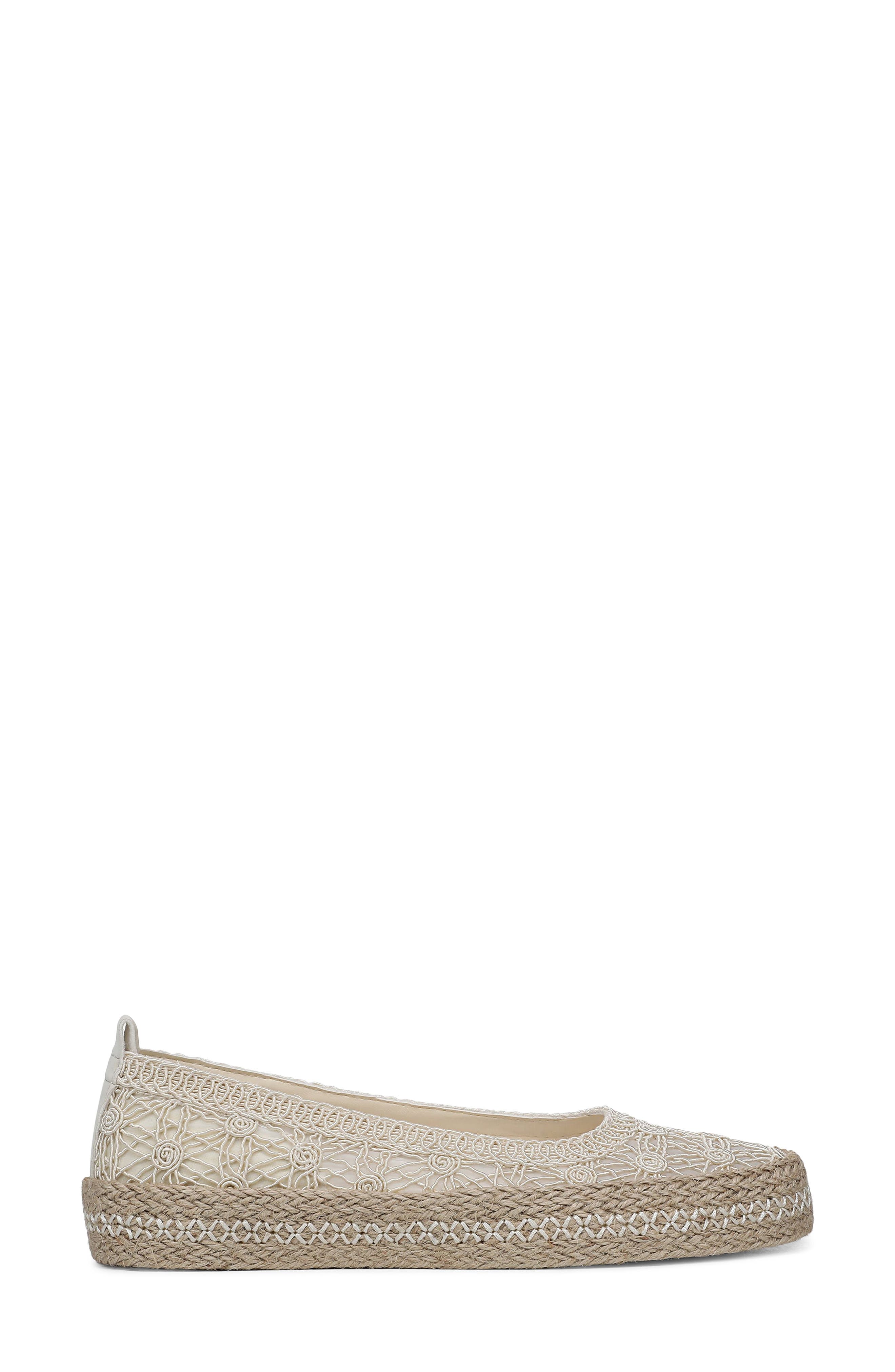 Benita Sole Espadrille Flat, Alternate, color, CREAM WOVEN FABRIC