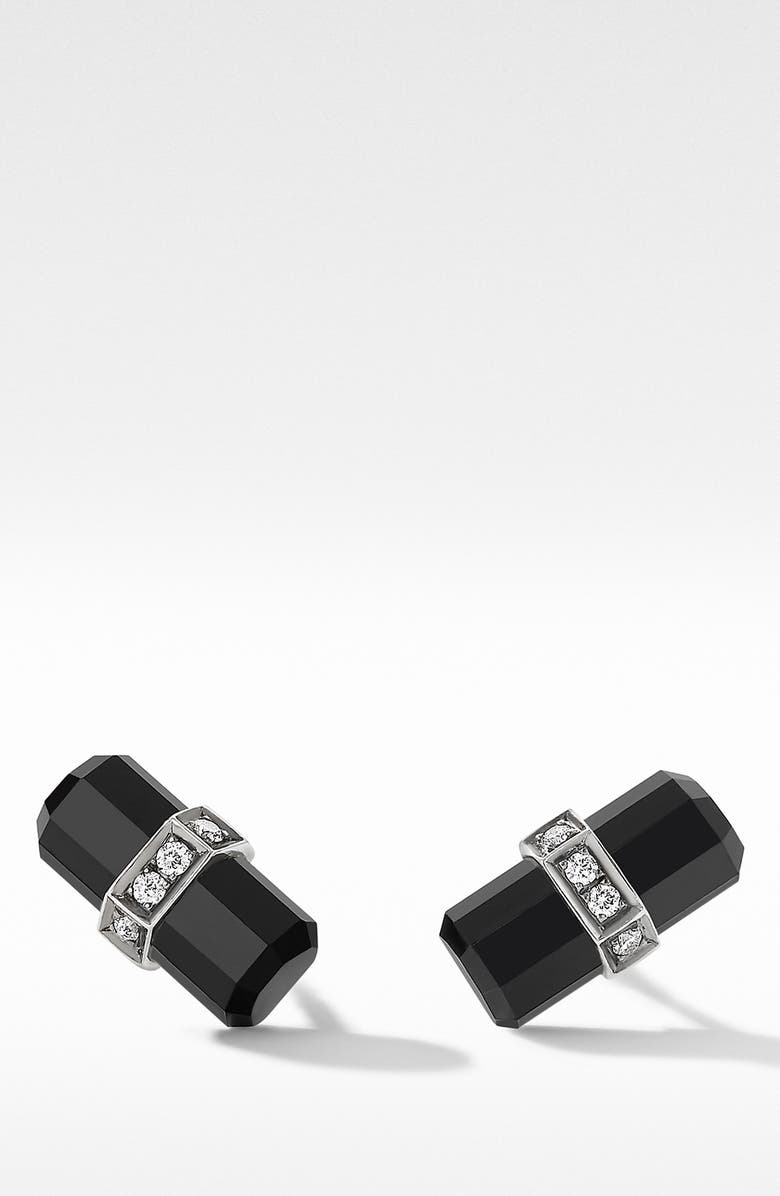 David Yurman Lexington Black Onyx & Diamond Stud Earrings, Main, color,