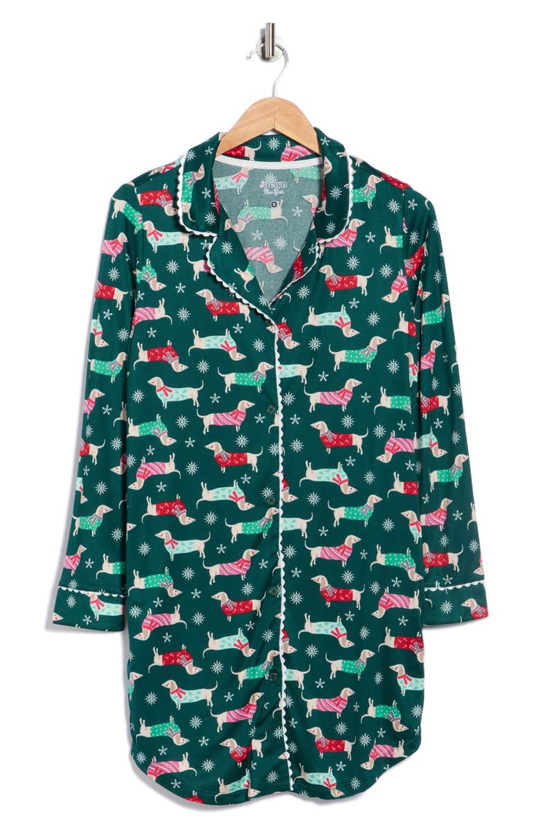 JACLYN Print Sleepshirt, Alternate, color, Xmas Doggy