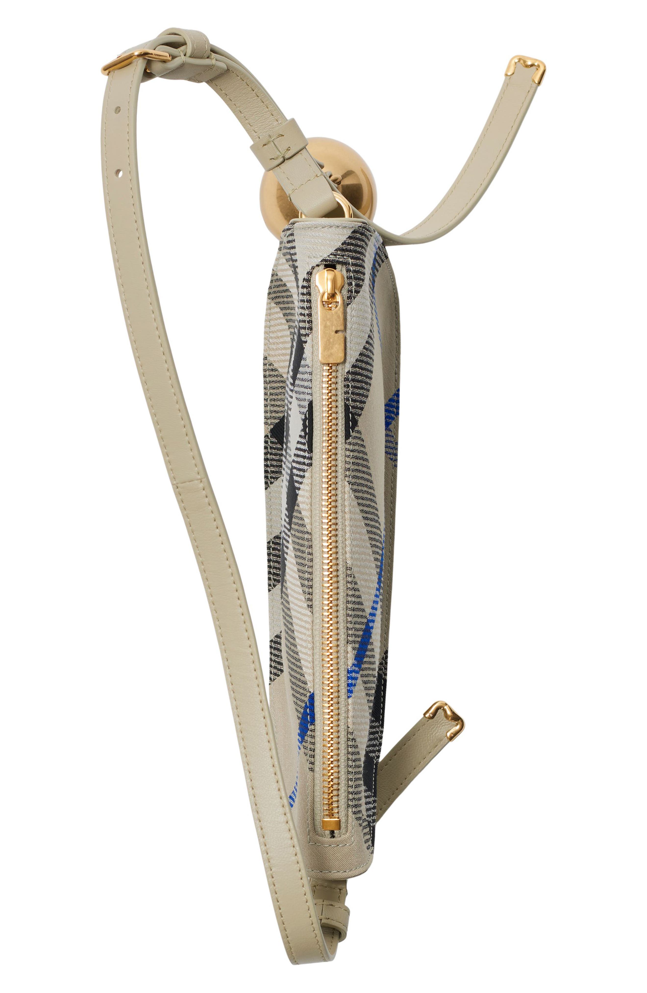 Burberry Mini Shield Check Jacquard Sling Bag, Alternate, color, 