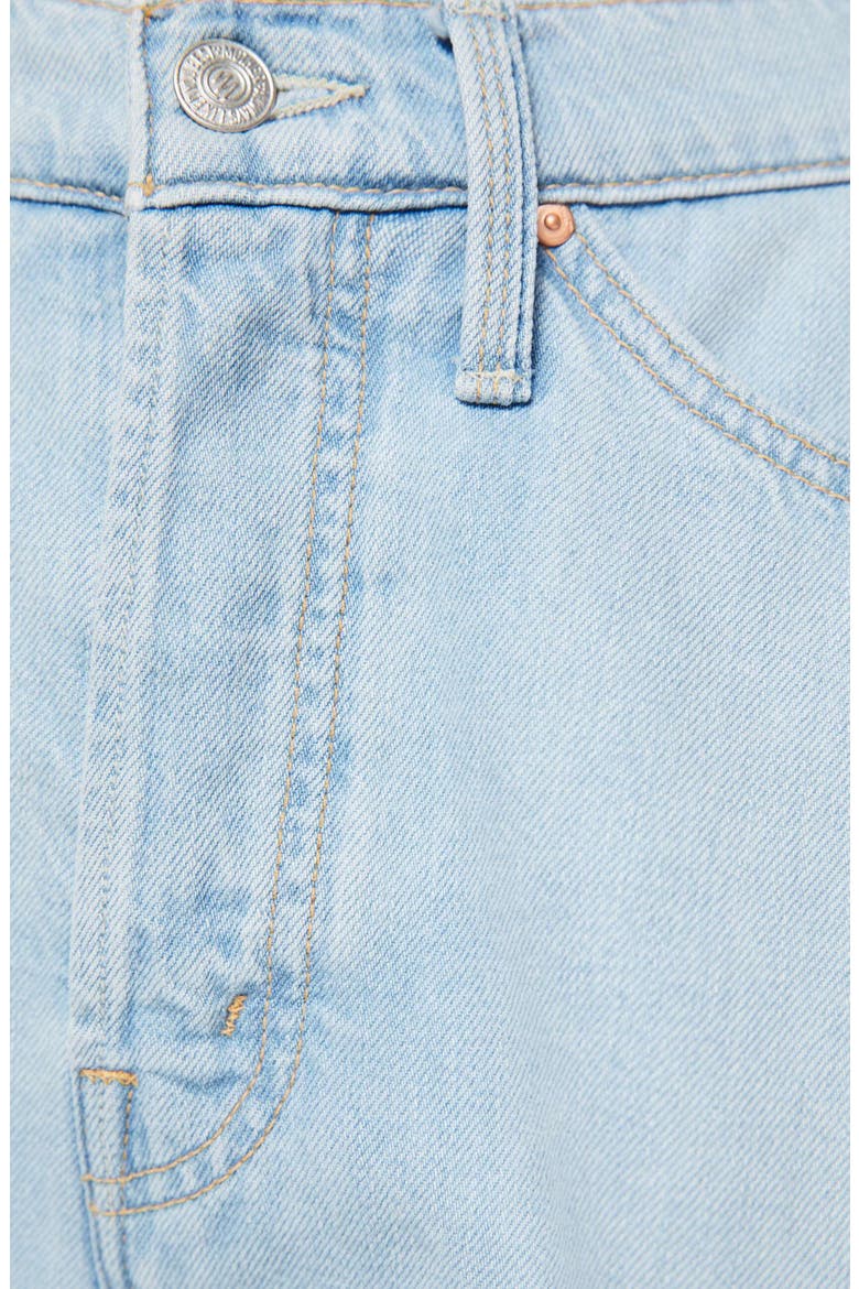 The Flutter Frayed High Waist Flare Denim Shorts, Alternate, color, SHAKEN NOT STIRRED
