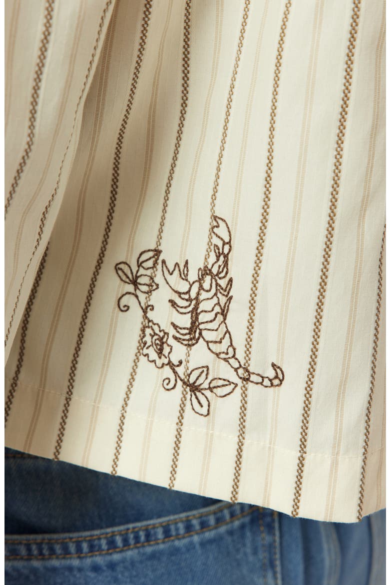 Embroidered Stripe Shirt, Alternate, color, HOT FUDGE STRIPE