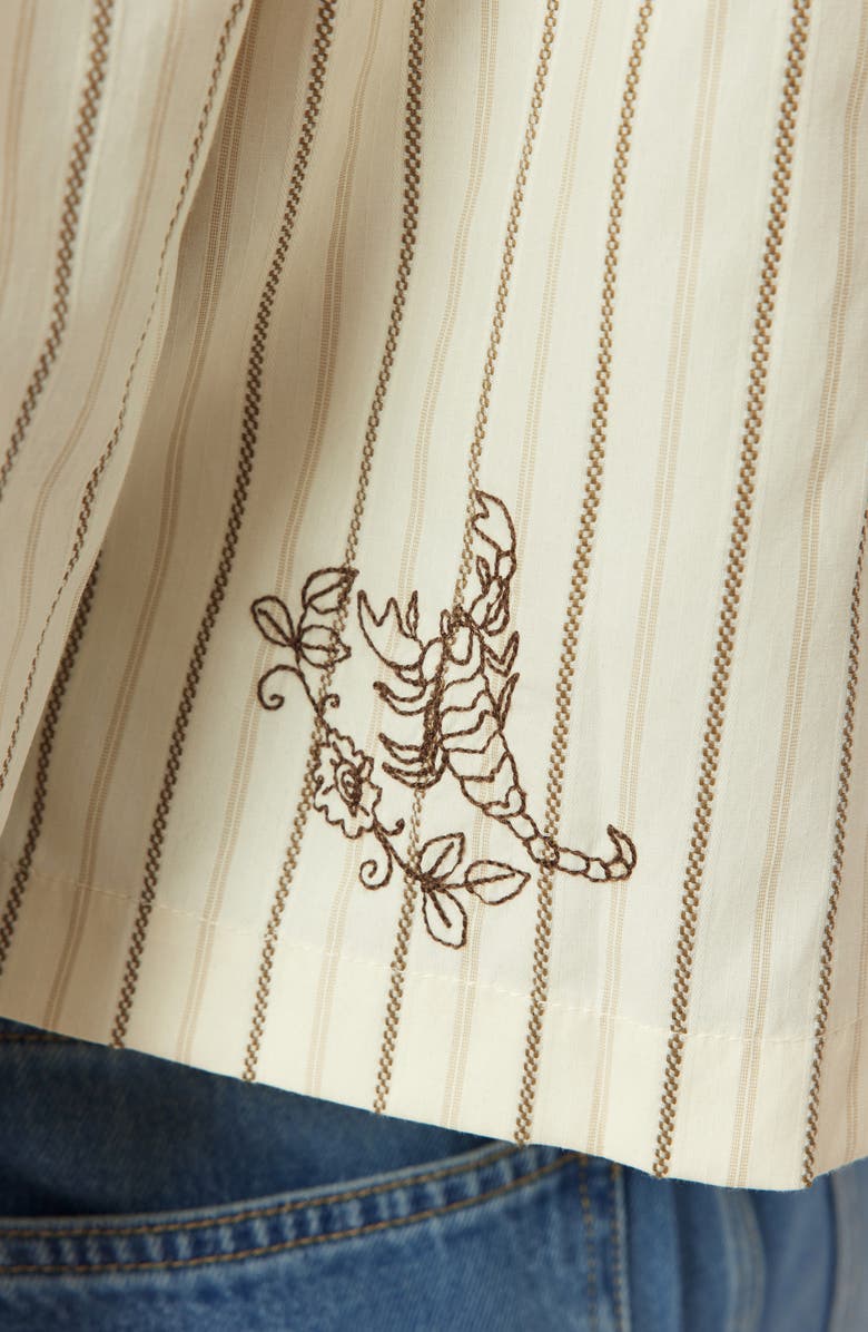 Scotch & Soda Embroidered Stripe Shirt, Alternate, color, Hot Fudge Stripe