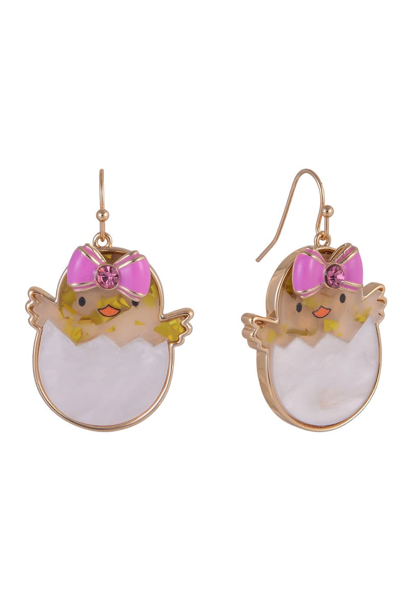 Hallmark Easter Baby Chick Earrings, Main, color, White