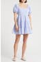 Seersucker Puff Sleeve Minidress