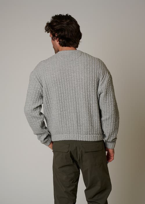 Leisure Lab Quilt Crewneck Sweater In Heathered Gray