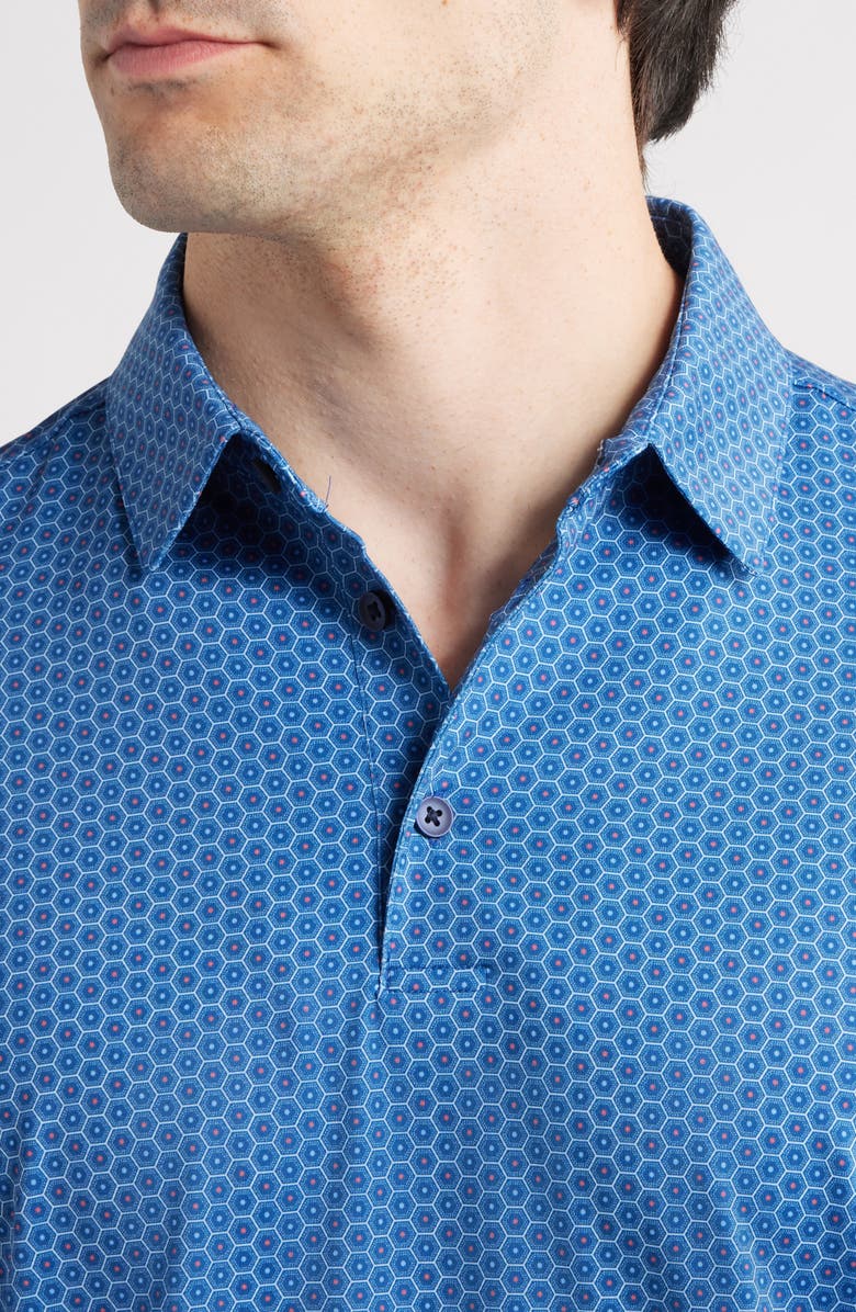 Mizzen+Main Versa Trim Fit Geo Print Golf Polo, Alternate, color, Set Sail Honeycomb