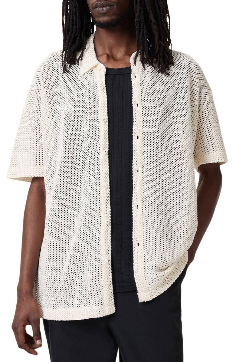 AllSaints Munroe Short Sleeve Button-Up Shirt, Alternate, color, 