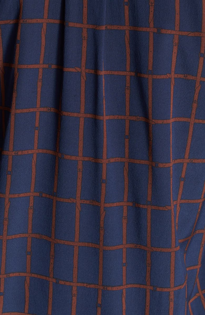 Tory Burch 'Kaitlyn' Print Stretch Silk Shirt, Alternate, color,