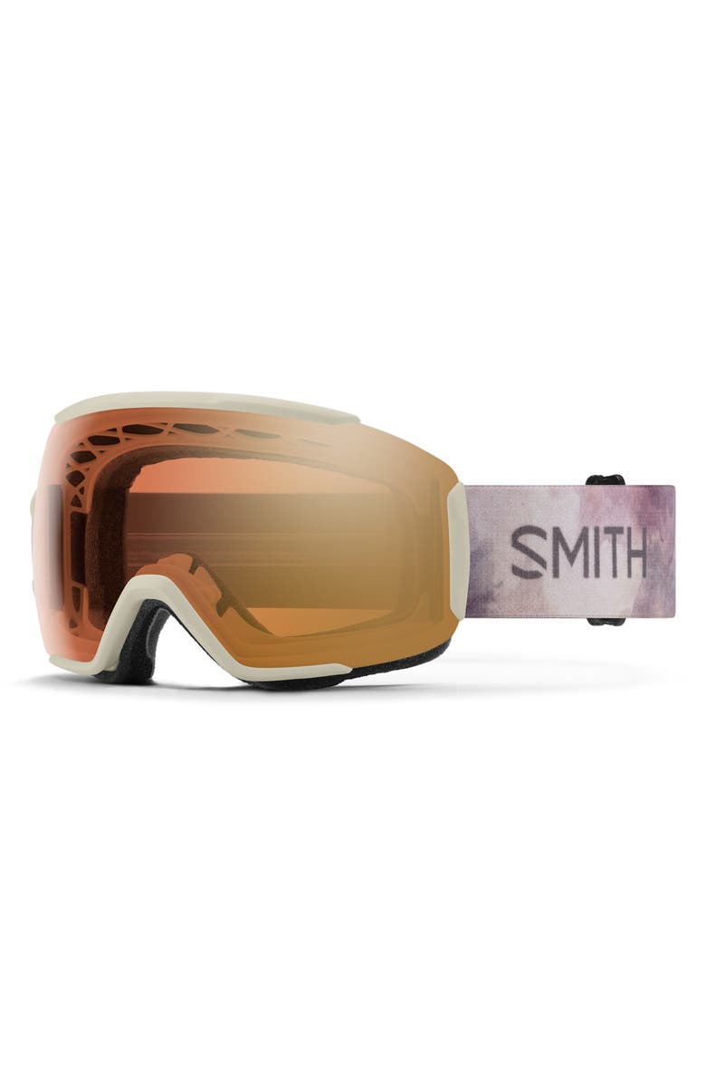 Smith Sequence ChromaPop<sup>™</sup> Polarized Cylindrical Carbonic-X Over the Glasses Snow Goggles, Main, color, Chalk Bleach / Pro Gold