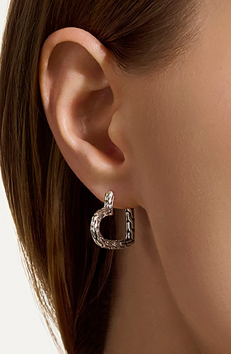 John Hardy Essentials Heart Hoop Earrings, Alternate, color, Silver