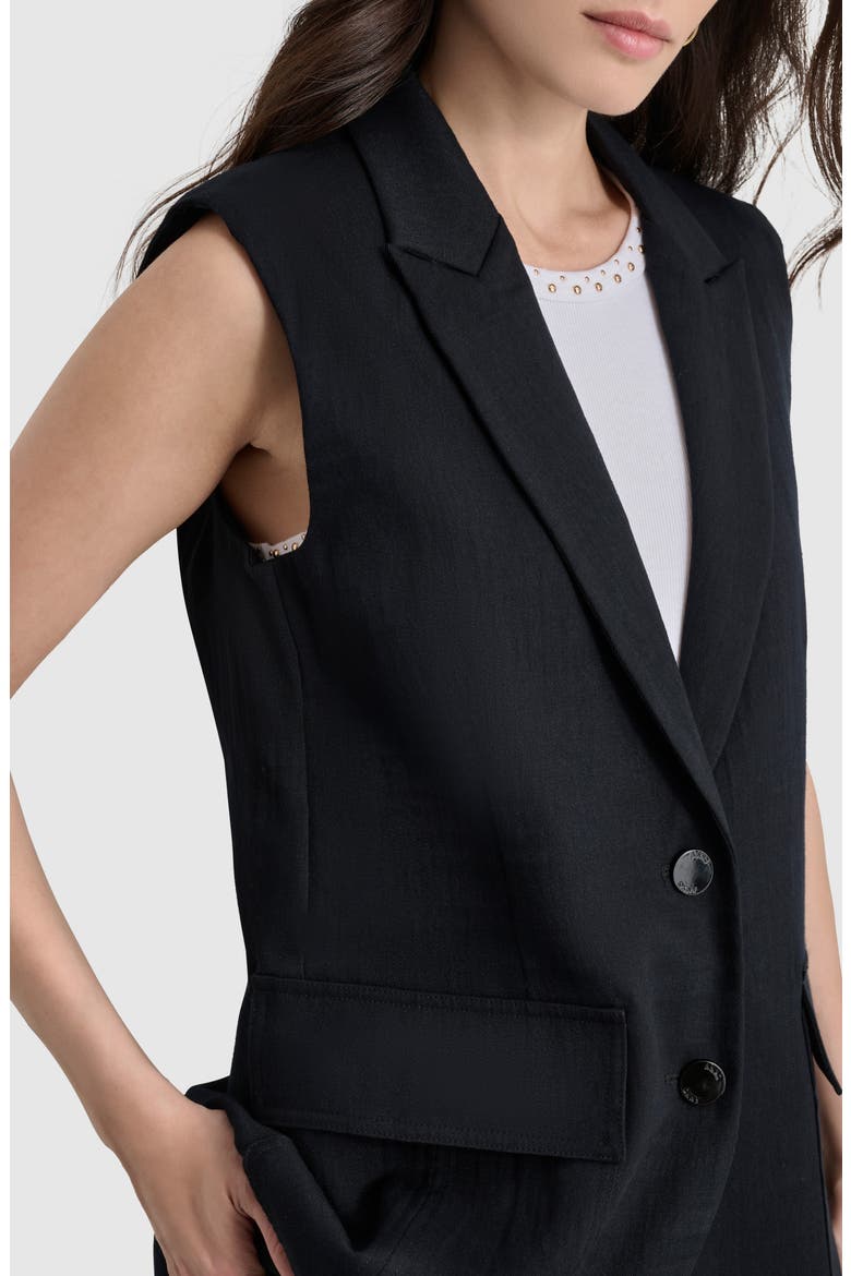 Longline Vest, Alternate, color, BLACK