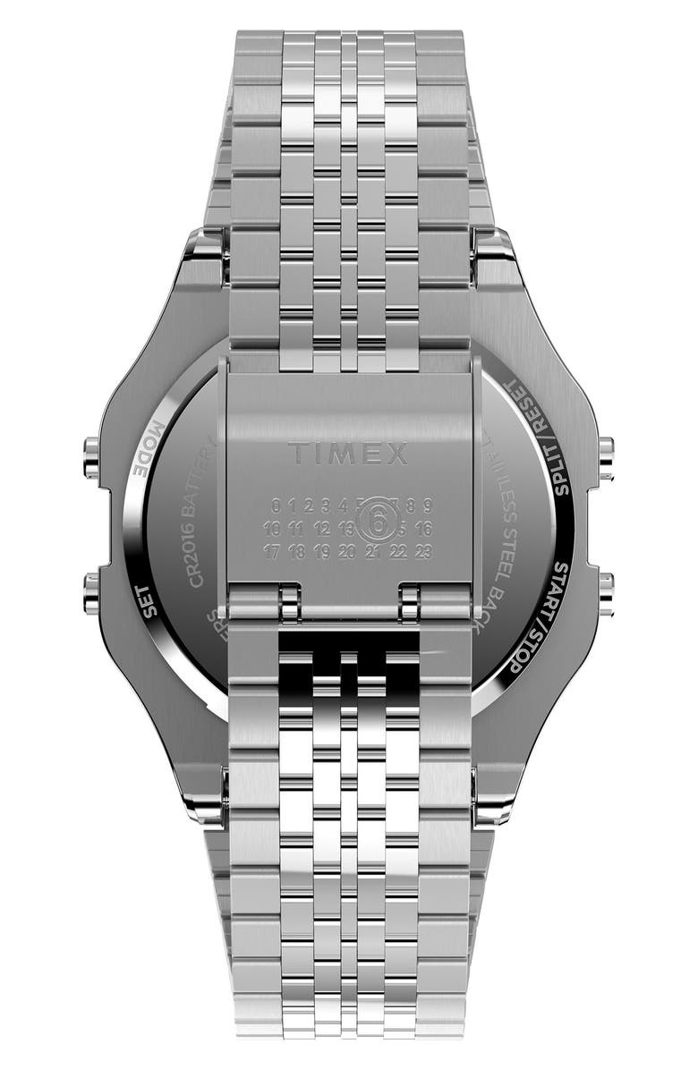 Timex<sup>®</sup> x MM6 Maison Margiela T80 Digital Chronograph Bracelet Watch & Bracelet Set, 36mm, Alternate, color,