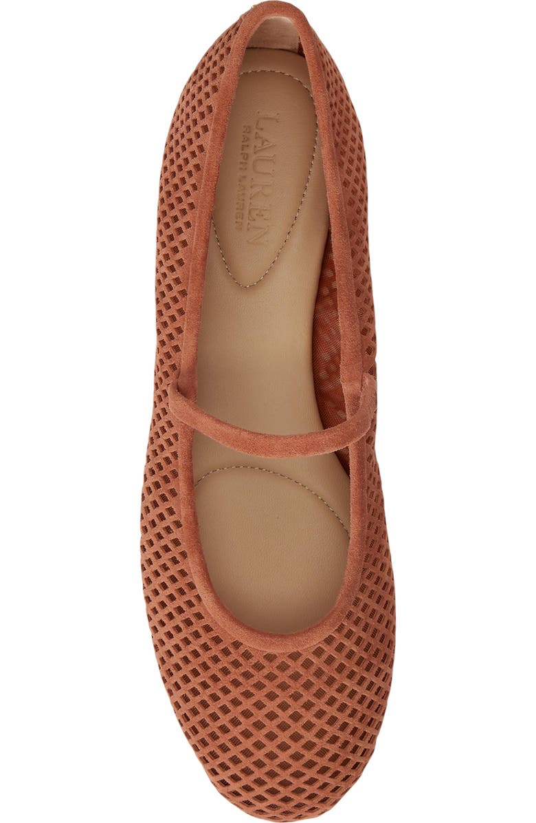 Ralph Lauren Jayna Perforated Mary Jane Flat, Alternate, color, Red Terracotta