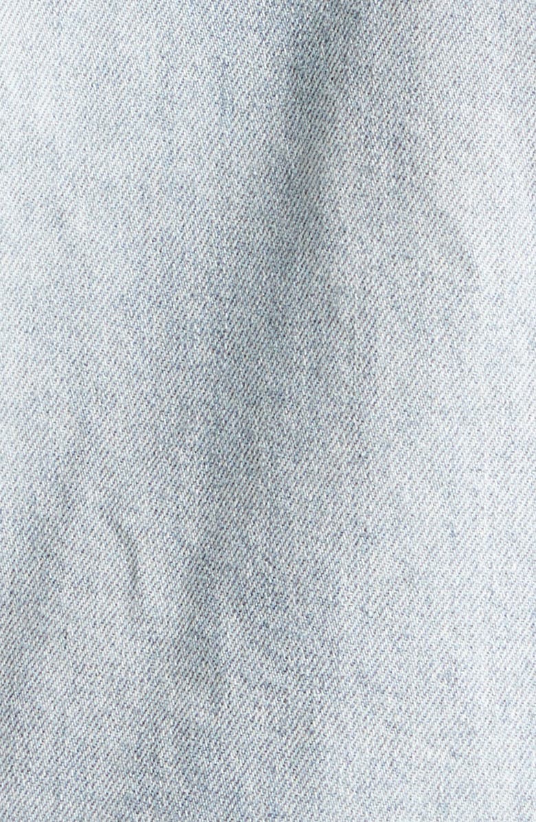 MM6 Maison Margiela Distressed Zip-Up Denim Trucker Jacket, Alternate, color, Light Blue