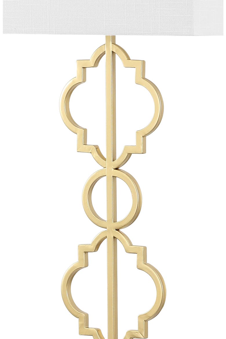 Selina 64.5" Transitional Glam Iron Ogee Trellis LED Floor Lamp, Gold Painting, Alternate, color, Gold Painting