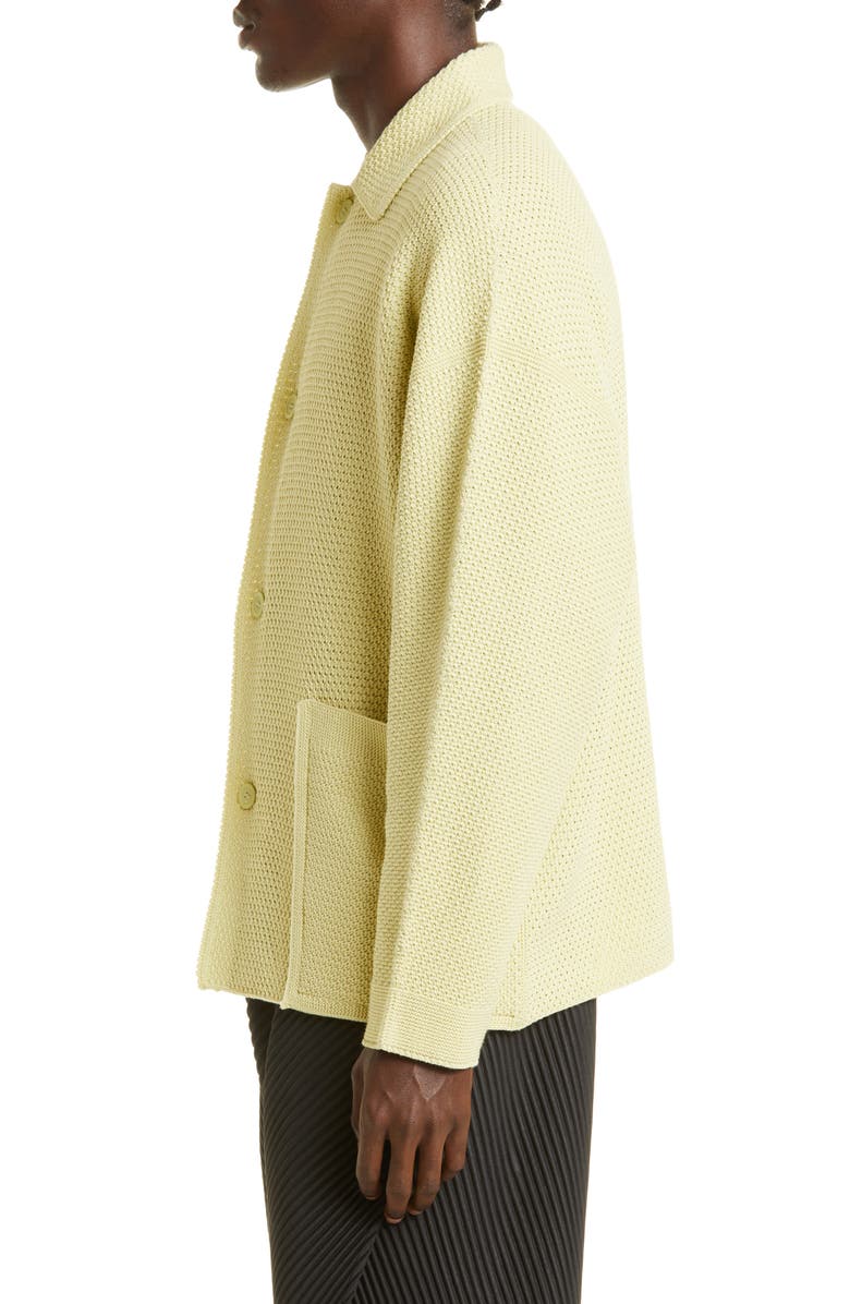 Homme Plissé Issey Miyake Men's Rustic Knit Cardigan, Alternate, color, 