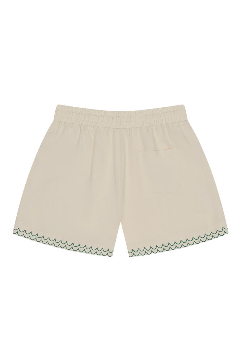 Flamingo Beach Drawstring Shorts, Alternate, color, WHITE MULTI