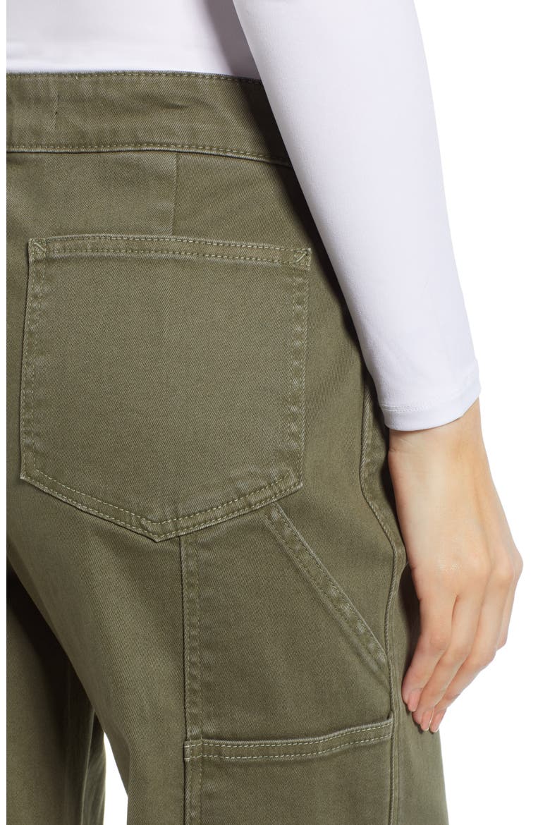 Cargo Wide Leg Crop Jeans, Alternate, color, OLIVE