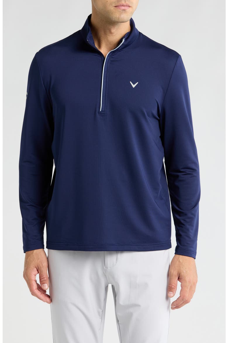 Quarter Zip Pullover, Main, color, PEACOAT
