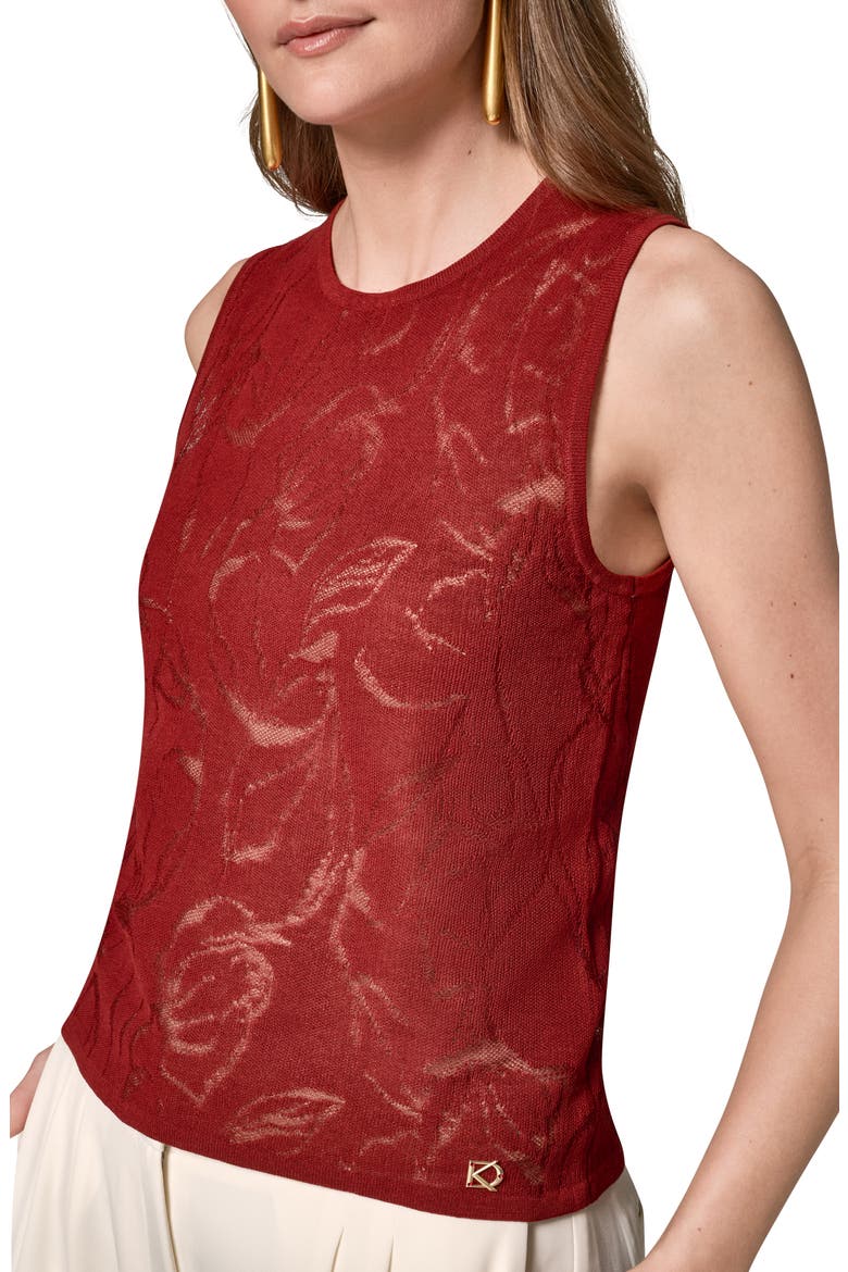 Textured Floral Knit Tank, Alternate, color, SUNBAKED