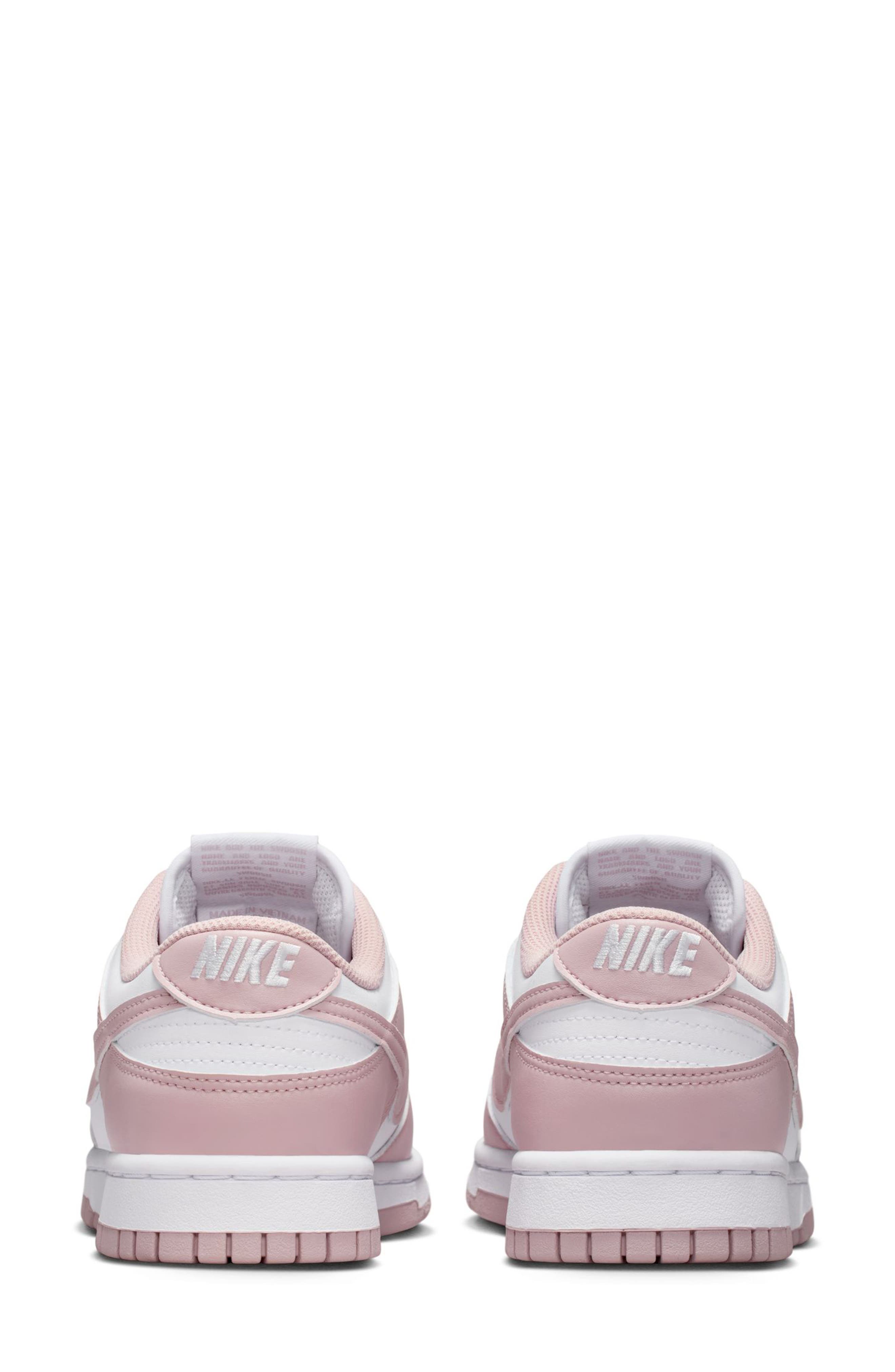 Nike Dunk Low Basketball Sneaker, Alternate, color, White/ Particle Rose/ White