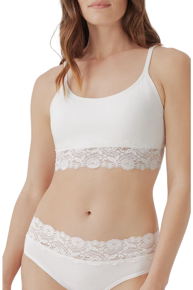 Lace Smooth Cup Bralette, Main, color, White