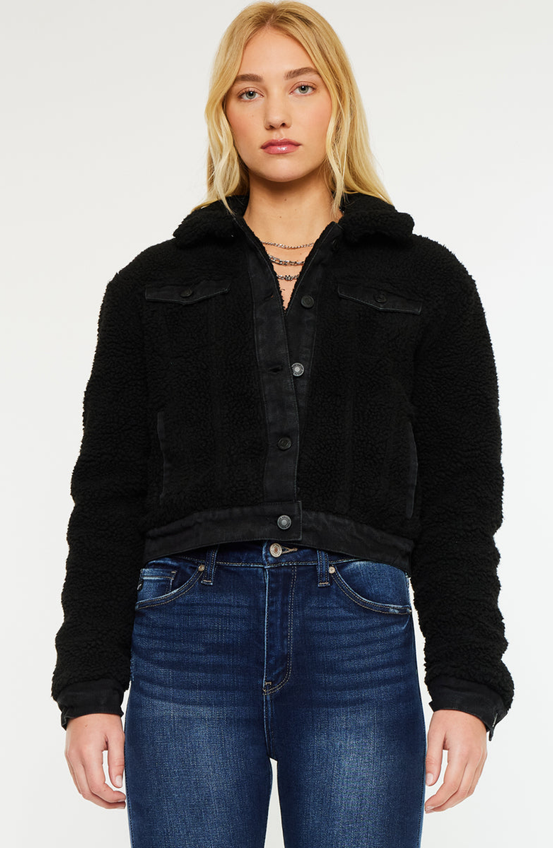 KanCan Monet Cropped Jacket, Main, color, Black