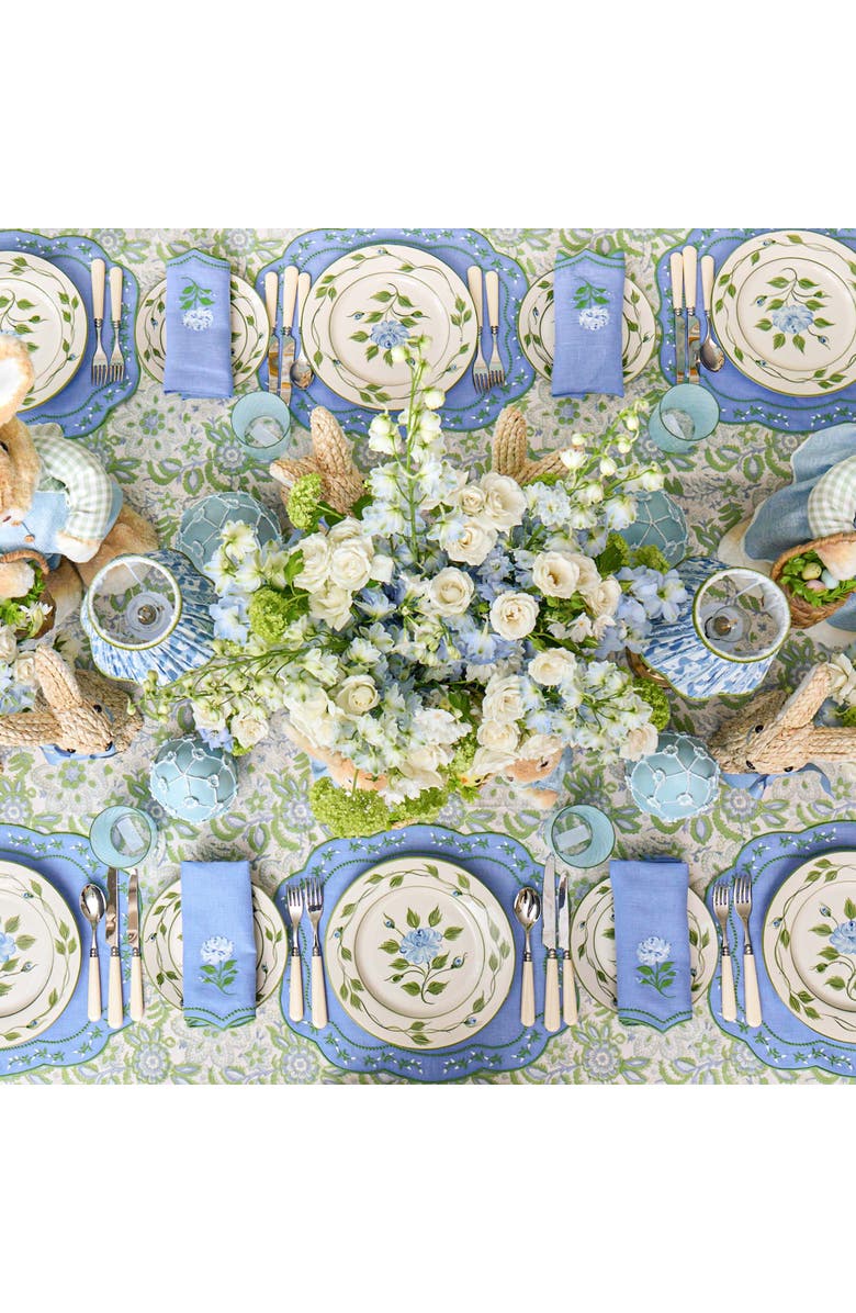 Mrs. Alice Rose Embroidered Linen Napkins, Alternate, color, Blue