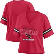 WEAR by Erin Andrews Women's WEAR by Erin Andrews Cardinal Arizona Cardinals Color Block Boxy Modest Crop V-Neck T-Shirt